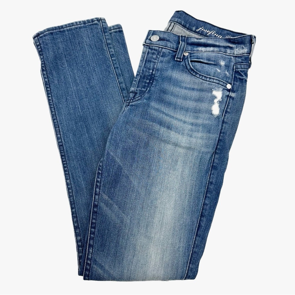 7 For All Mankind Josefina Distressed Boyfriend Skinny Jeans 24